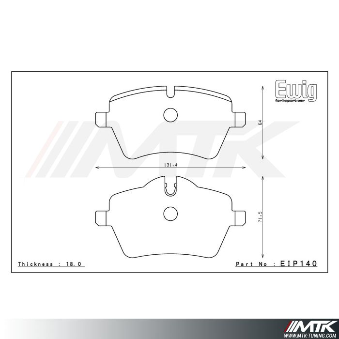 Plaquettes Endless ME20 EIP140 pour MINI